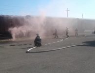 Сегодня в Ейске ликвидировали условное возгорание на территории ЖД станции.Фото