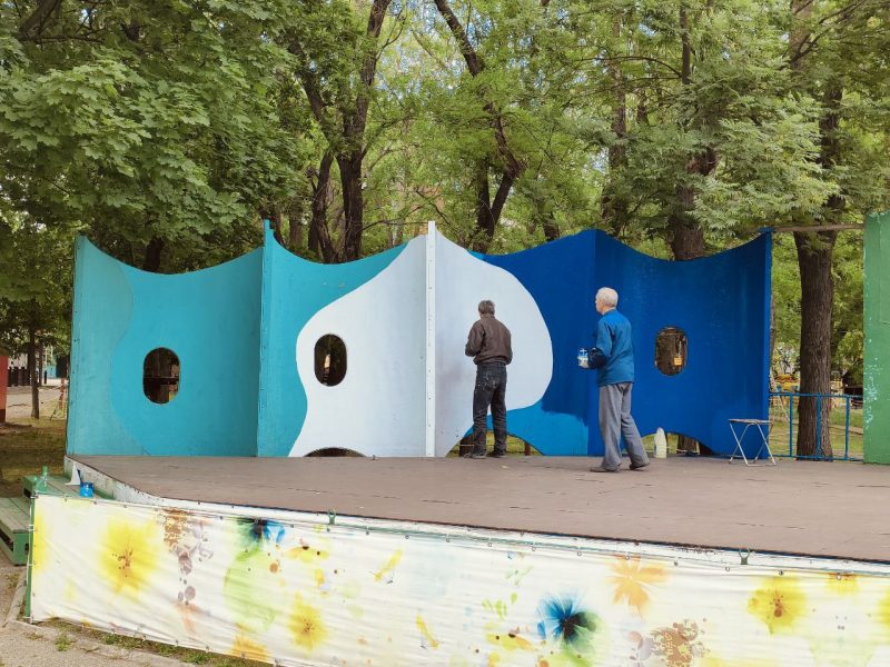 В парке им. Поддубного активно ведутся работы по благоустройству
