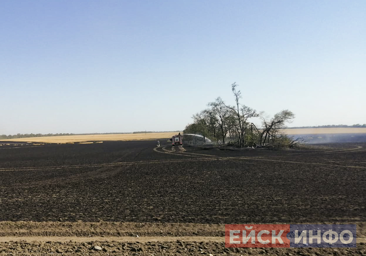 В Ейском районе ликвидировали крупный пожар на полях
