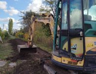 В поселке Степном началось обустройство новой пешеходной зоны