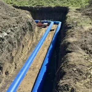 В посёлке Морском Ейского района наполовину построили новую систему водоотведения