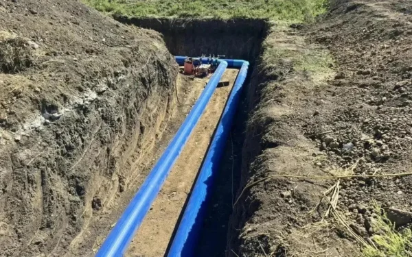 В посёлке Морском Ейского района наполовину построили новую систему водоотведения