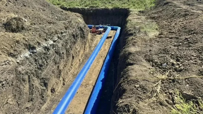 В посёлке Морском Ейского района наполовину построили новую систему водоотведения