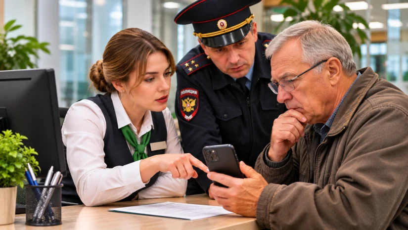 В Ейском районе полицейские и сотрудники банка спасли мужчину от потери 460 тысяч рублей